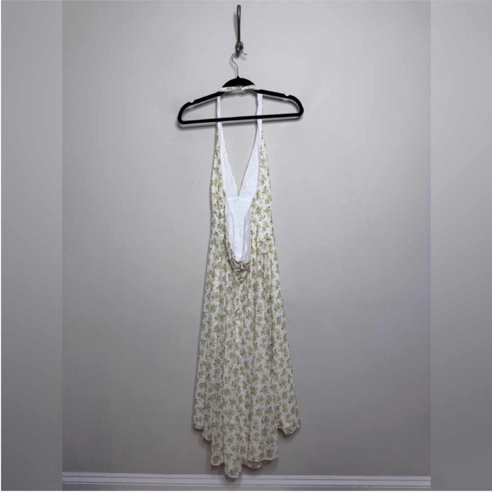 House of CB Ivory Vintage Floral Print Georgette Halter Sundress - Picture 5 of 9